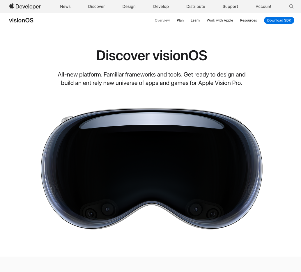 Apple visionOS SDK 공개